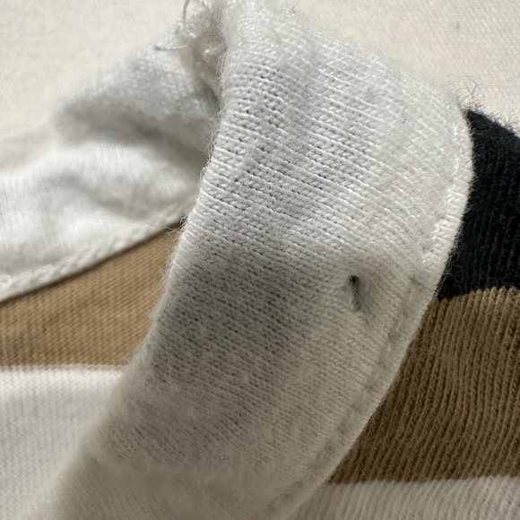 J.Crew Men's XL Striped Long Sleeve Pocket T Shirt White Black Tan Crewneck - Picture 4 of 13